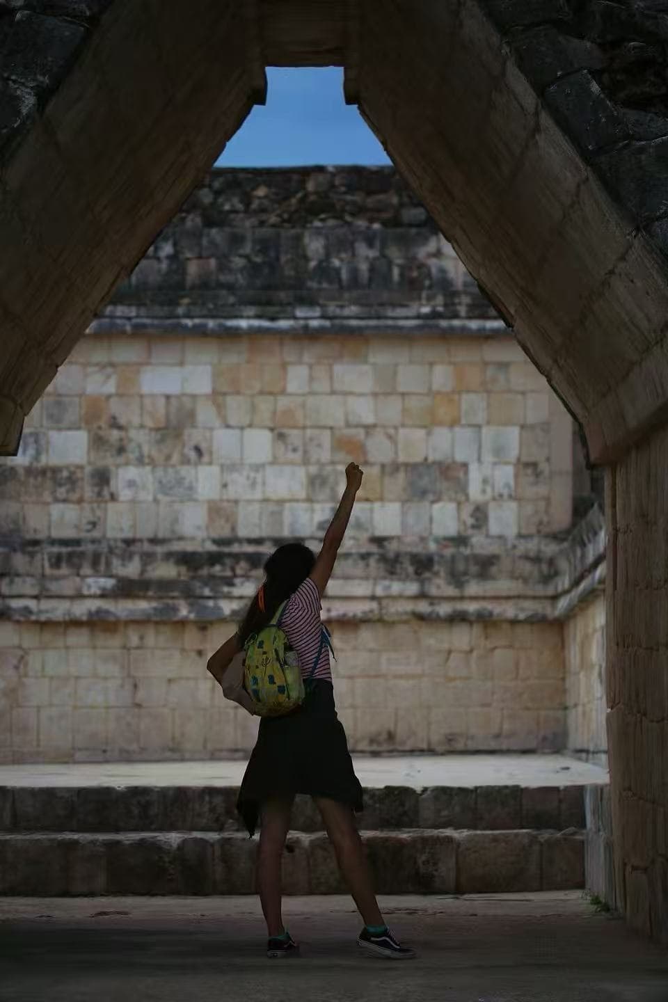 Yolanda exploring historic architecture in China
